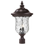 Armstrong Outdoor Post Light with Round Fitter - Bronze / Clear Water