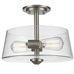 Annora Semi Flush Ceiling Light - Brushed Nickel / Clear