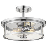 Savannah Semi Flush Ceiling Light - Chrome / Clear