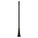 3IN Fitter Outdoor Round Post with Hexagon Base - 8 Foot - Oil Rubbed Bronze