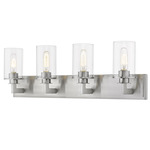 Savannah Bathroom Vanity Light - Brushed Nickel / Clear