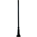 3IN Fitter Outdoor Round Post with Decorative Base - 8 Foot - Black