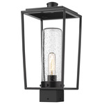 Sheridan Outdoor Post Light with Square Fitter - Black / Clear Seedy