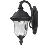 Armstrong Arm-Down Outdoor Wall Light - Black / Clear Water