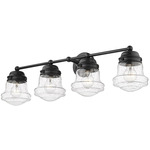 Vaughn Bathroom Vanity Light - Matte Black / Clear Seedy