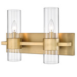 Lawson Bathroom Vanity Light - Rubbed Brass / Clear