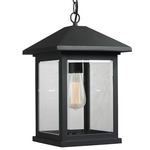 Portland Outdoor Pendant - Black / Clear Beveled