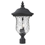 Armstrong Outdoor Post Light with Round Fitter - Black / Clear Water