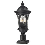 Doma Outdoor Pier Light with Decorative Base - Black / Clear
