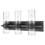 Lawson Bathroom Vanity Light - Matte Black / Clear