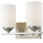 Bordeaux Bathroom Vanity Light - Brushed Nickel / Matte Opal