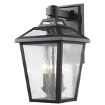 Bayland Outdoor Wall Light - Black / Clear Seedy