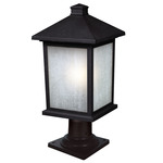 Holbrook Outdoor Pier Light with Traditional Base - Black / White Seedy