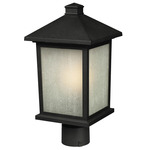 Holbrook Outdoor Post Light with Round Fitter - Black / White Seedy