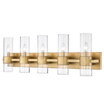 Lawson Bathroom Vanity Light - Rubbed Brass / Clear