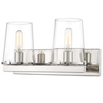 Callista Bathroom Vanity Light - Polished Nickel / Clear