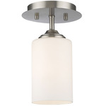 Bordeaux Mini Semi-Flush Ceiling Light - Brushed Nickel / Matte Opal