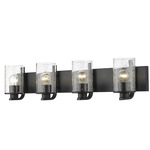 Beckett Bathroom Vanity Light - Matte Black / Clear Seedy