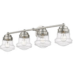 Vaughn Bathroom Vanity Light - Brushed Nickel / Clear Seedy