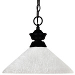 Shark Cone Pendant - Matte Black / White Linen / White Linen