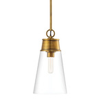 Wentworth Pendant - Rubbed Brass / Clear