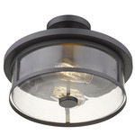 Savannah Semi Flush Ceiling Light - Bronze / Clear