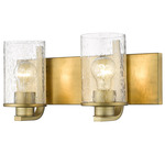 Beckett Bathroom Vanity Light - Olde Brass / Clear Seedy