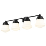 Vaughn Bathroom Vanity Light - Matte Black / Matte Opal