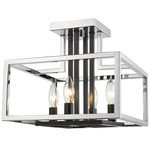 Quadra Semi Flush Ceiling Light - Chrome / Black