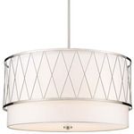 Dalton Pendant - Brushed Nickel / White