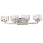 Rubicon Bathroom Vanity Light - Brushed Nickel / Clear