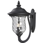 Armstrong Arm-Up Outdoor Wall Light - Black / Clear Water