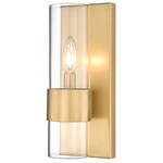Lawson Wall Sconce - Rubbed Brass / Clear