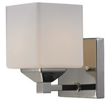 Quube Wall Sconce - Chrome / Matte Opal