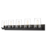 Callista Bathroom Vanity Light - Matte Black / Clear