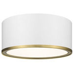 Arlo Ceiling Light  - Matte White/Rubbed Brass / Frost