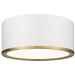 Arlo Ceiling Light - Matte White/Rubbed Brass / Frost