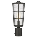 Helix Outdoor Post Light with Round Fitter - Black / Clear Seedy