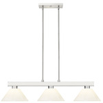 Cobalt Linear Acrylic Cone Shade Chandelier - Brushed Nickel / White