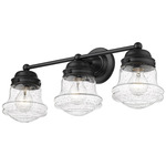 Vaughn Bathroom Vanity Light - Matte Black / Clear Seedy