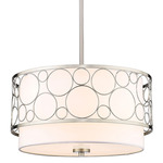 Kendall Pendant - Brushed Nickel / White