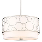 Kendall Pendant - Brushed Nickel / White