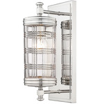 Archer Wall Sconce - Polished Nickel / Clear