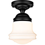 Vaughn Ceiling Light - Matte Black / Matte Opal