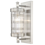 Archer Wall Sconce - Brushed Nickel / Clear