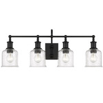 Bryant Bathroom Vanity Light - Matte Black / Clear Seedy