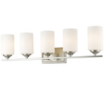 Bordeaux Bathroom Vanity Light - Brushed Nickel / Matte Opal