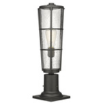 Helix Outdoor Pier Light with Traditional Base - Black / Clear Seedy