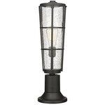 Helix Outdoor Pier Light with Traditional Base - Black / Clear Seedy