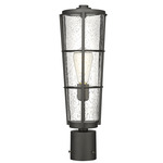 Helix Outdoor Post Light with Round Fitter - Black / Clear Seedy